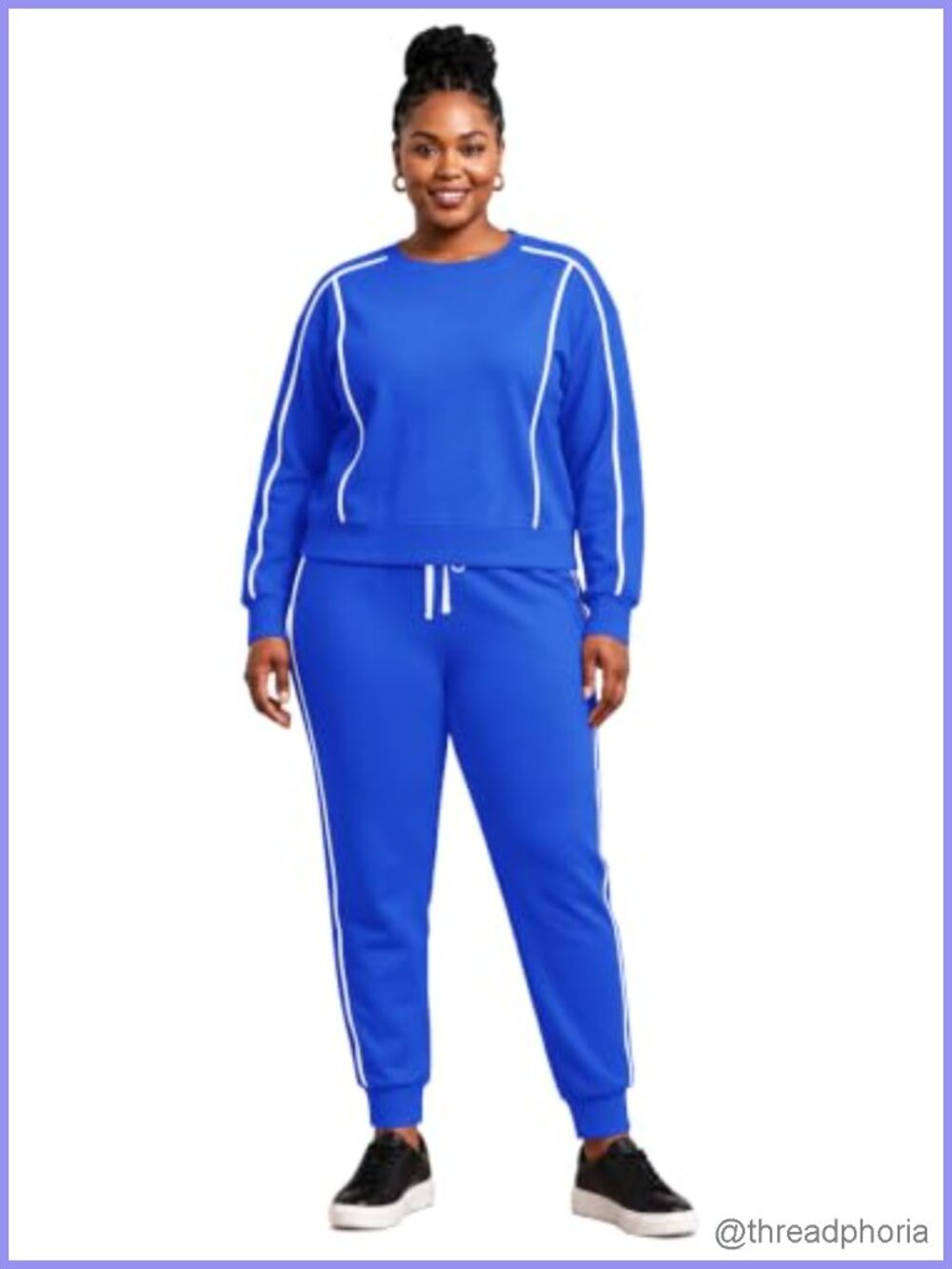 Women 2 Piece Track Suit Set Long Sleeve Pullover Sweatpants Active Lounge